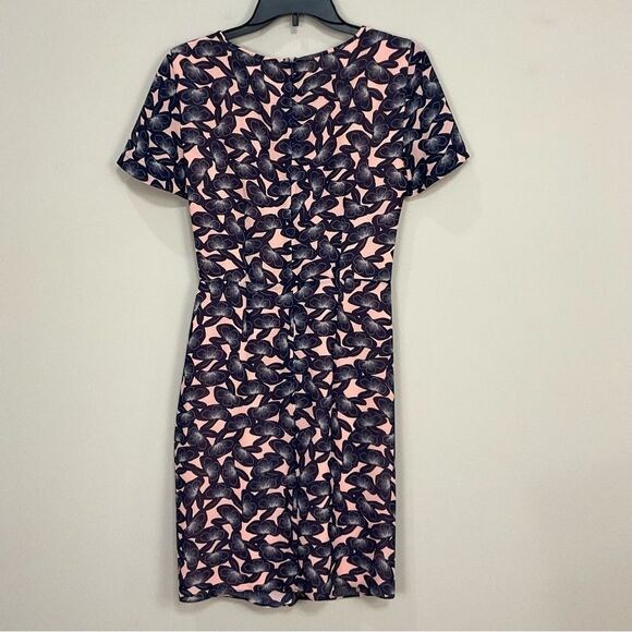 Armani Exchange Floral Dress Pink & Navy Short Sleeve Sheath Sz 4 NWT - Picture 9 of 9